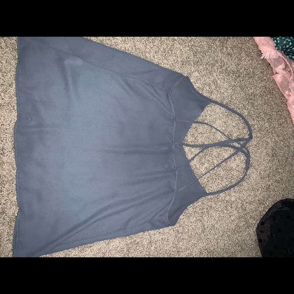 Gray cross back blouse - Picture 3 of 3